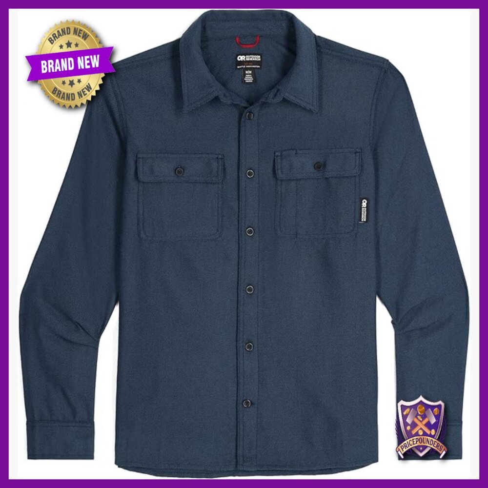 Men's Medium Polyester Button-Down Shirt, Wicking… - image 1